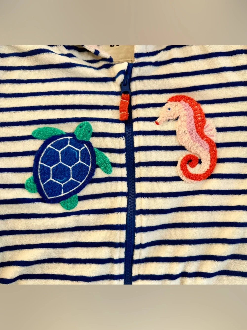 Mini Boden Kids' Sea Creature Embroidered Terry Cloth Set Size 7/8 - Picture 6 of 11